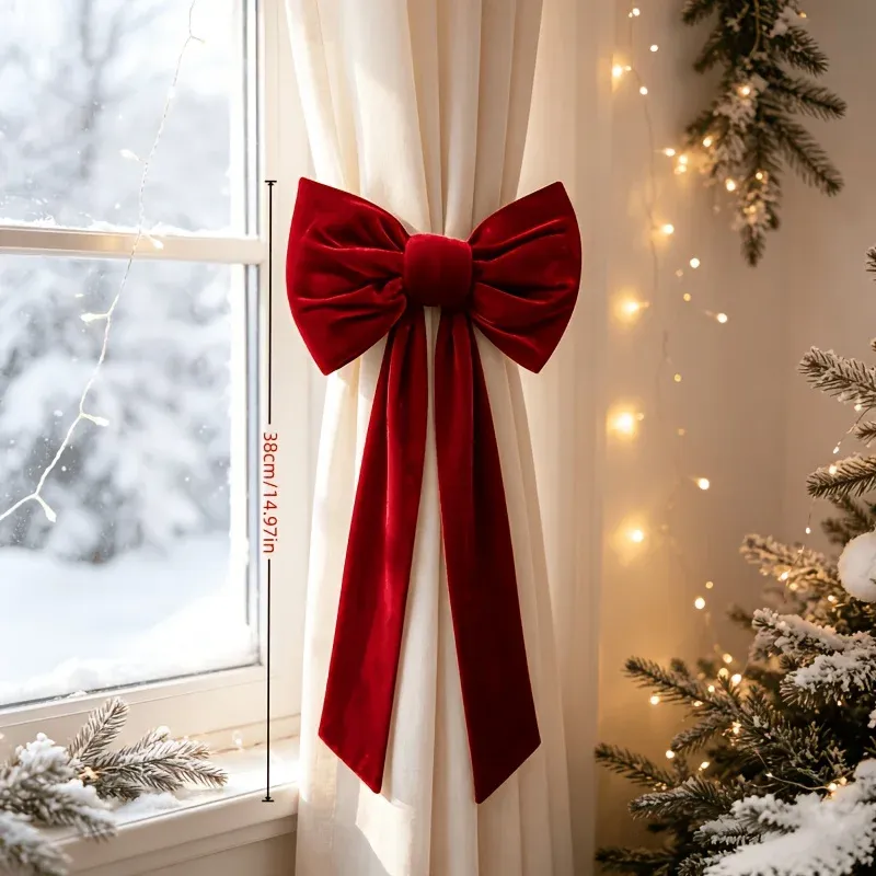 Large Red Velvet Bow Christmas Topper 2