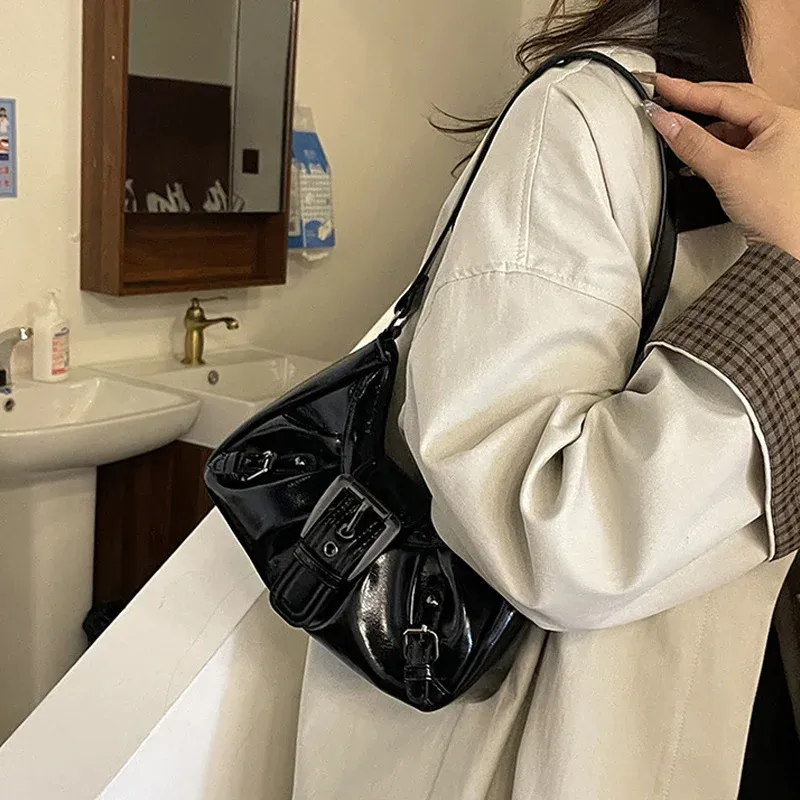 Y2K Retro Pleated Hobo Shoulder Bag 3