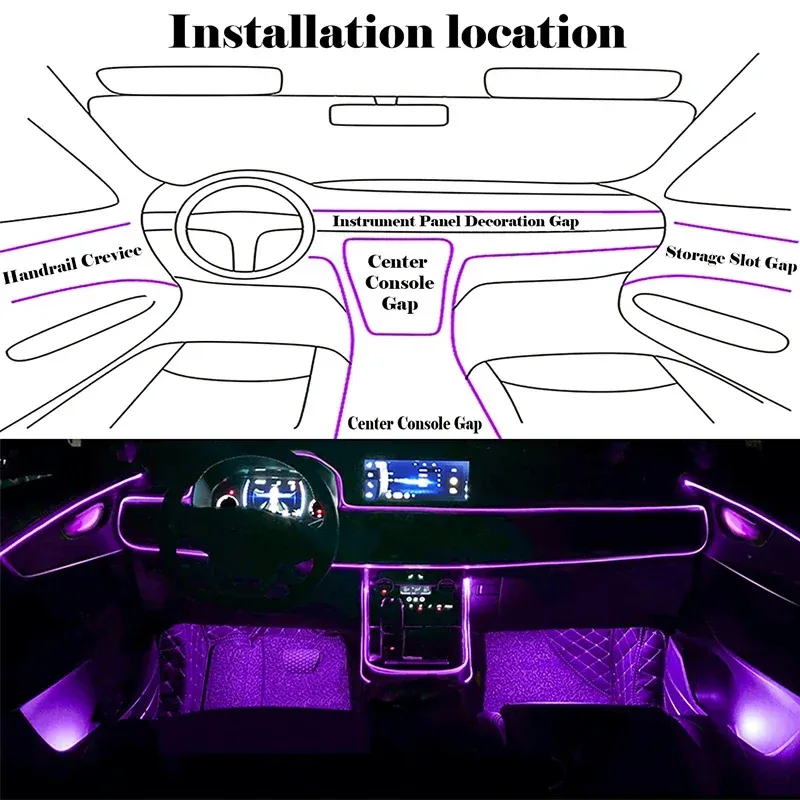 App-Controlled EL Wire Lights - RGB LED Strip 2