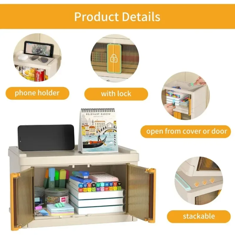 Foldable Desk Storage Bins 2