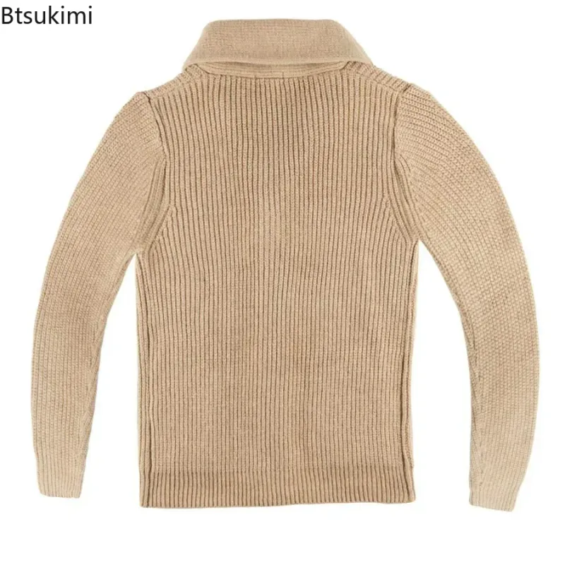 Men's Shawl Collar Cotton Cardigan Sweater 5