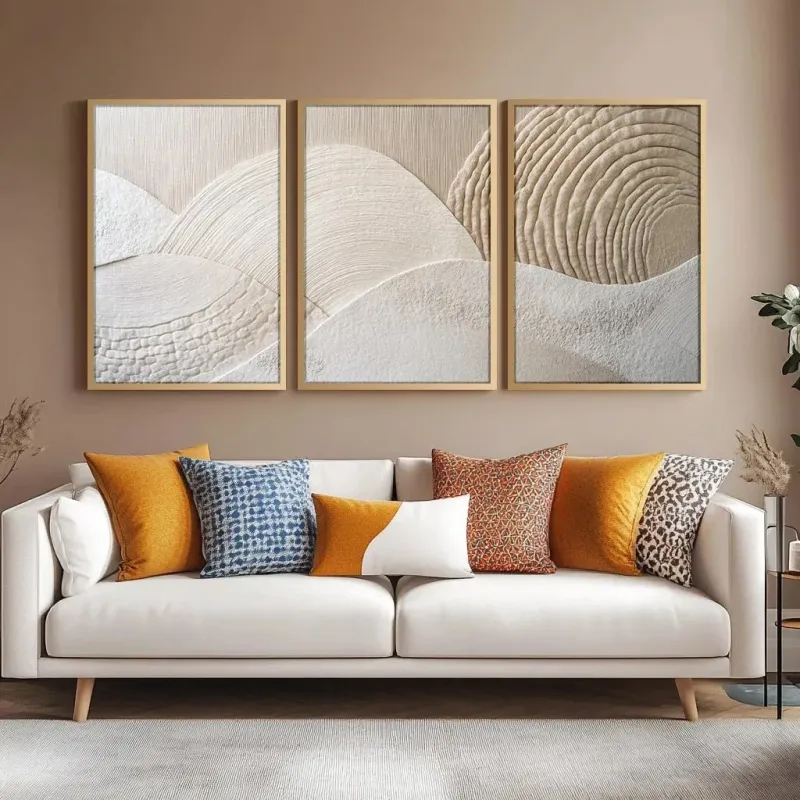 Boho Neutral Mountain Canvas Art Set 4