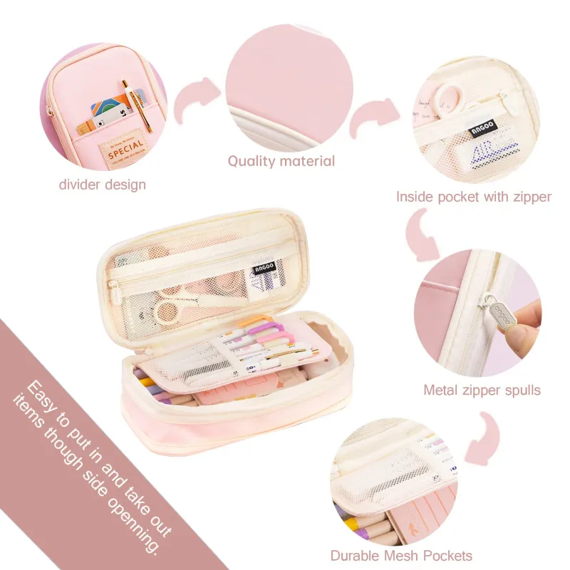Kawaii Pencil Cases Large Capacity Pencil Bag Pouch Holder Box for Girls Office Students Organizer School Stationery Supplies 5