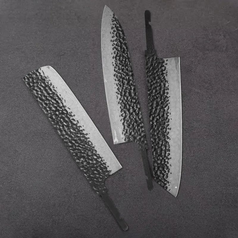 DIY Damascus VG10 Knife Blanks Set 3