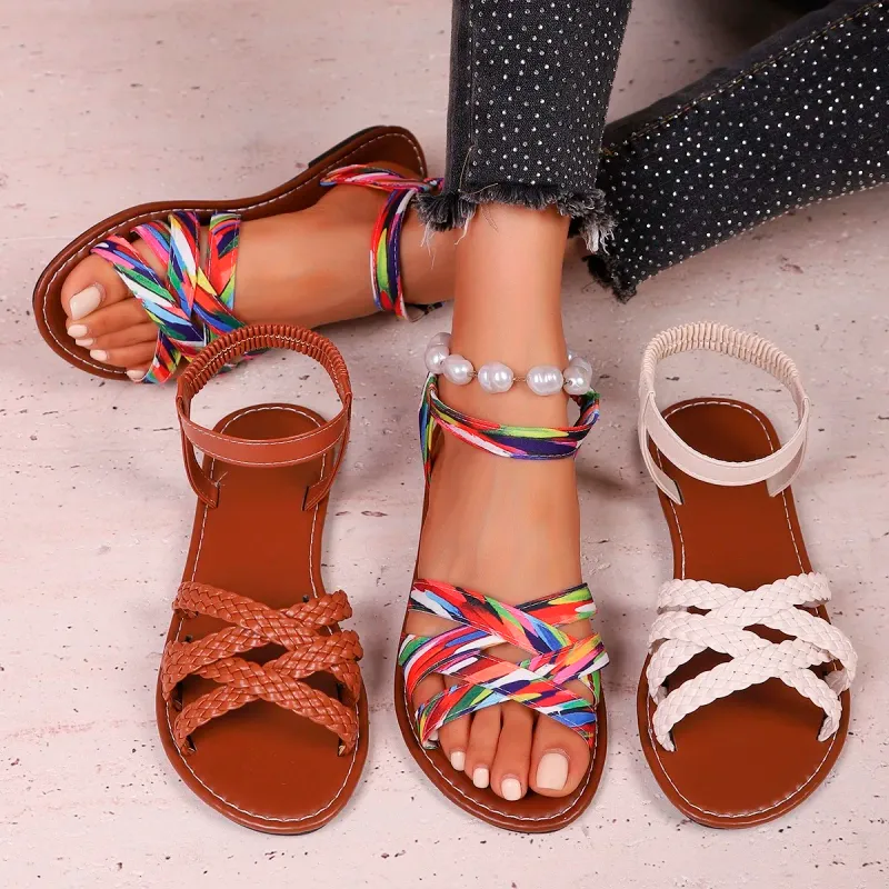 Women's Roman Strap Flat Sandals 6