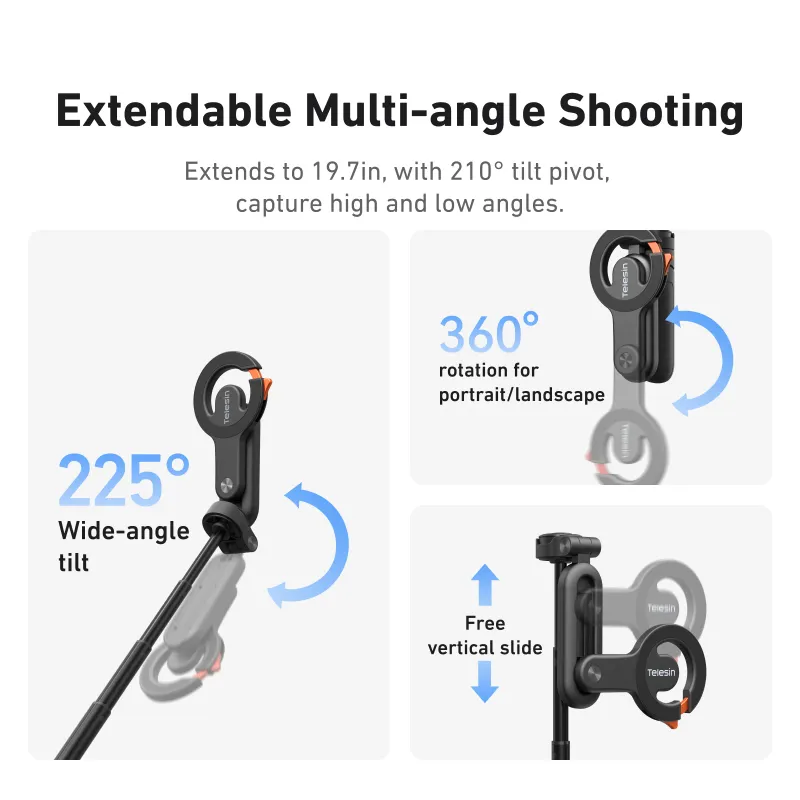 TELESIN Mini Magnetic Selfie Stick Tripod 5