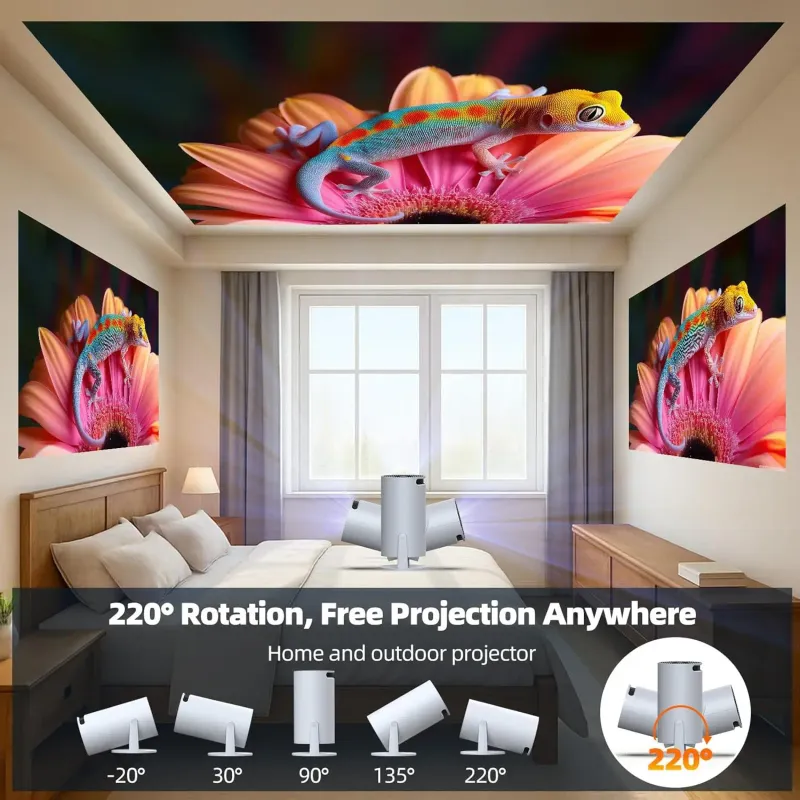 Portable 4K Mini WiFi Bluetooth Projector 2