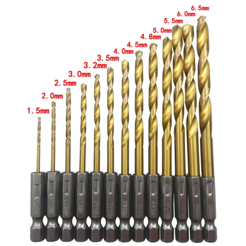 Titanium HSS Hex Shank Drill Bit Set 5