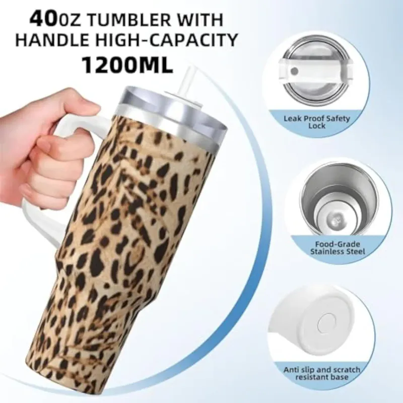 Leopard Print 40oz Tumbler 4