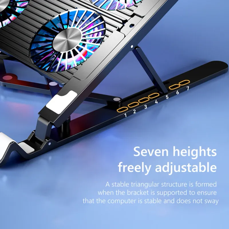 RGB Gaming Laptop Cooling Pad with Silent Fans 2