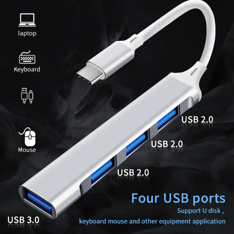 4-Port USB-C Hub with OTG 3