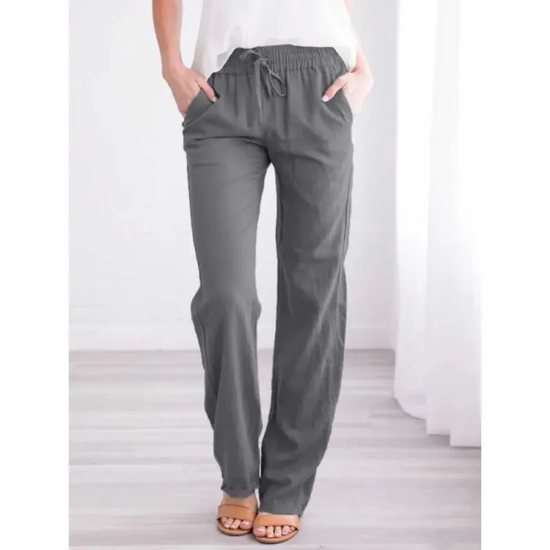 Women's Cotton Linen Drawstring Pants 3