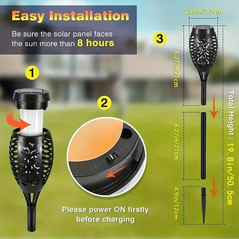 12LED Solar Flame Torch Light 4