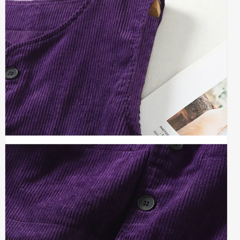 Women's Vintage Corduroy Vest Coat 6