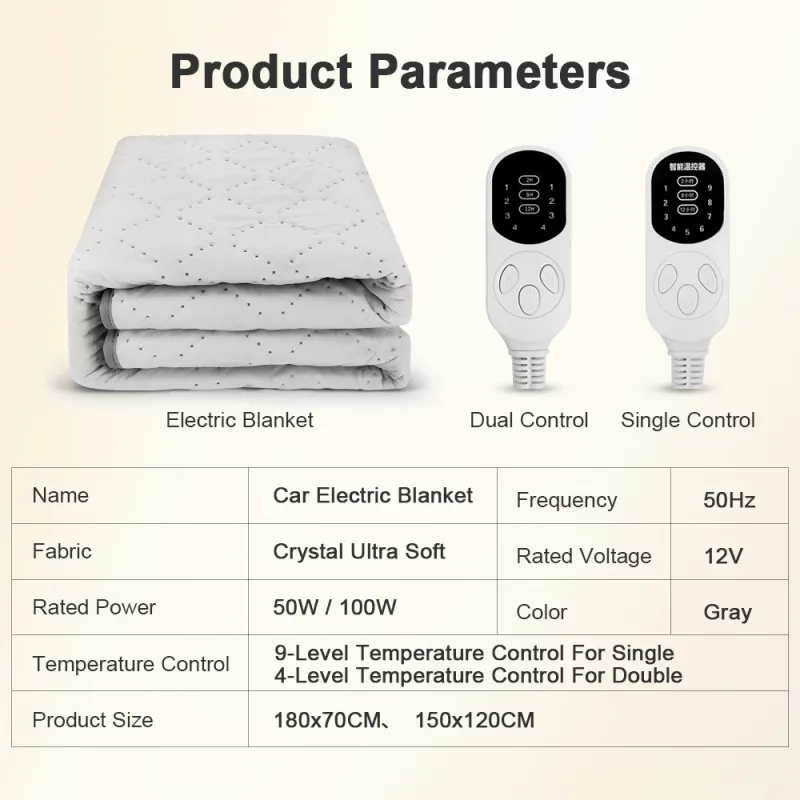 12V Car Electric Heated Blanket Mat 6