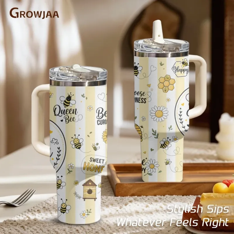 Bee Happy 40oz Vacuum Flask 2