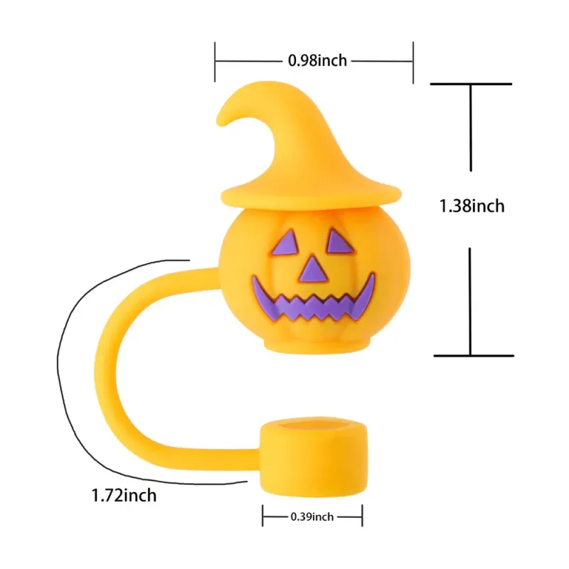 Pumpkin Ghost Straw Covers 6