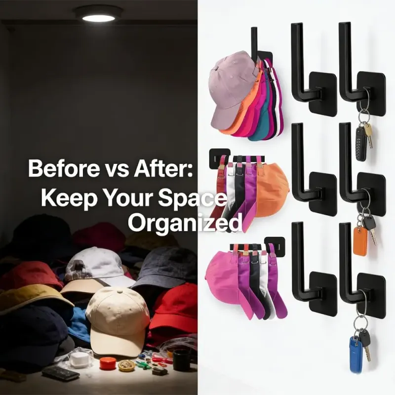 Wall Mounted Hat Hook Organizer 1