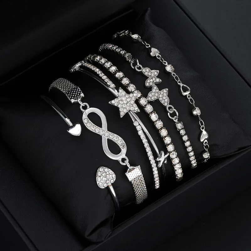 Elegant Rhinestone Bracelet Set for Women 5