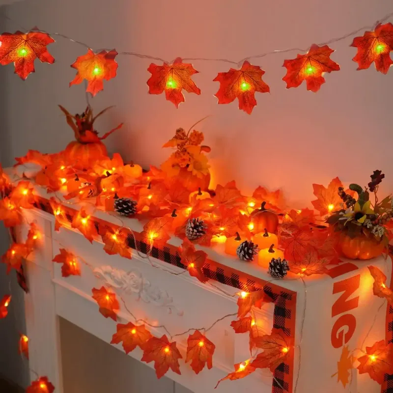 Maple Leaf LED String Lights 1