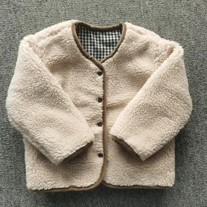 Kids Reversible Plush Plaid Jacket 3