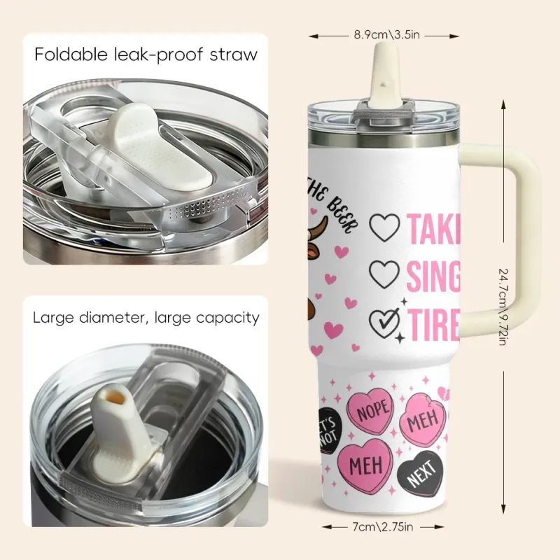 Highland Cow Valentine Vacuum Flask 5