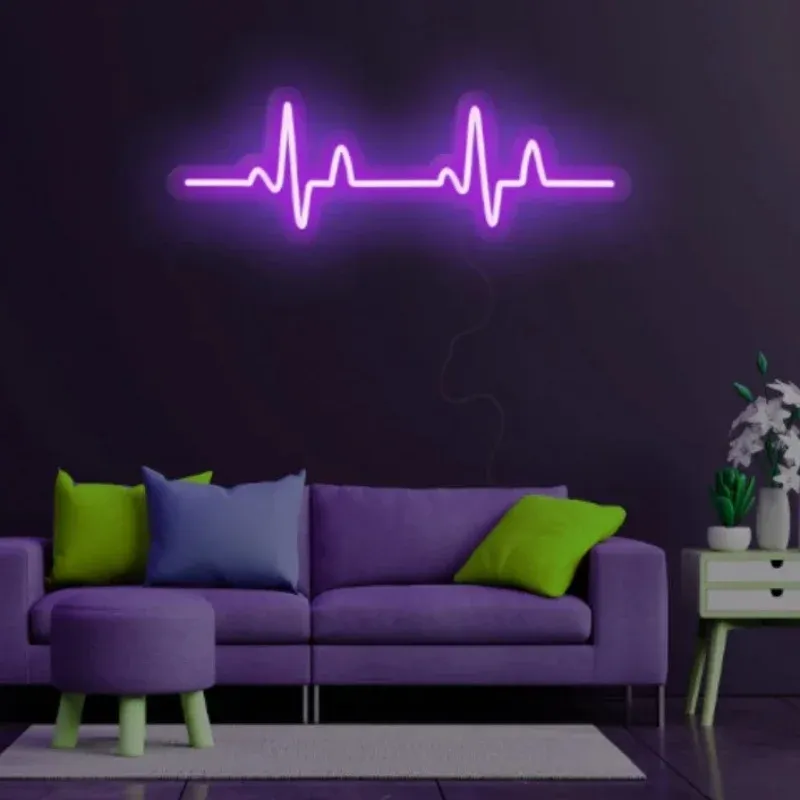 Heartbeat Neon Sign for Gaming Rooms 5
