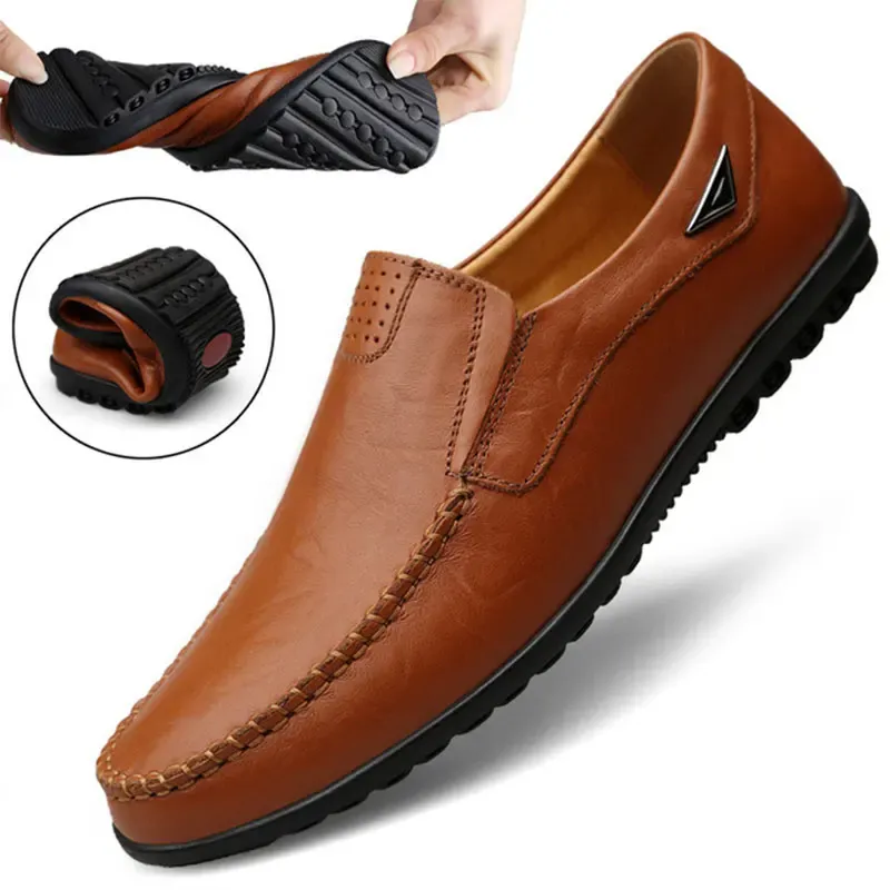 Men's Genuine Leather Loafers Driving Shoes 1