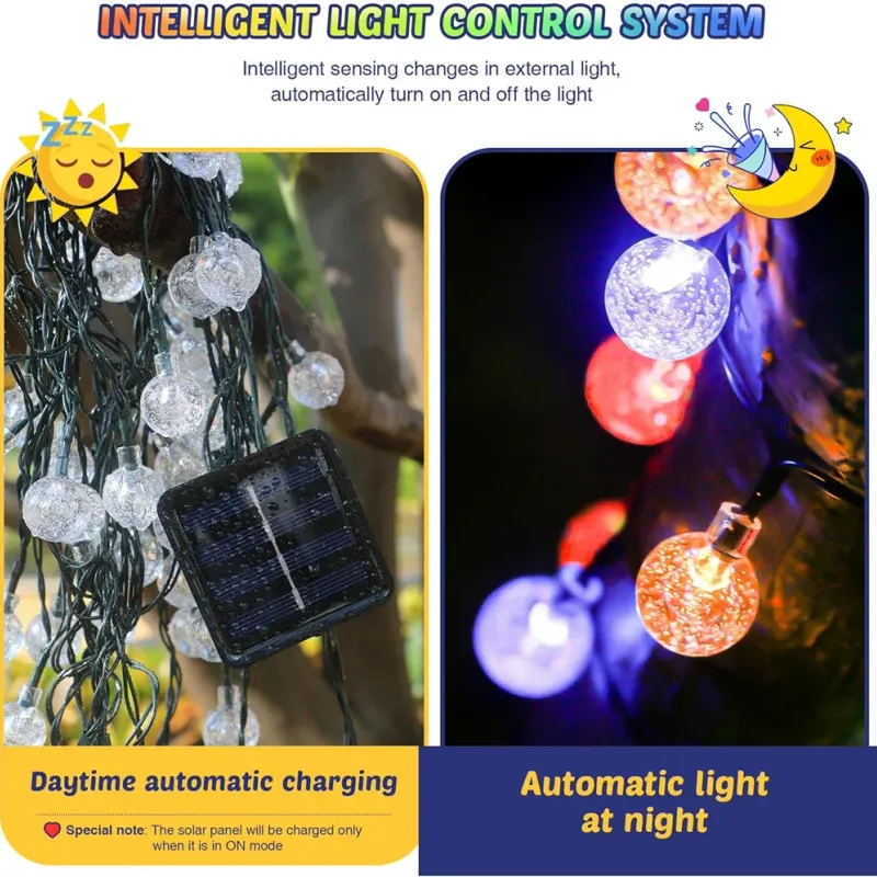 Solar Globe String Lights Outdoor 6