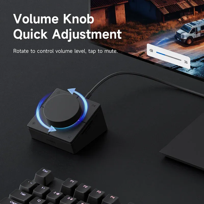 Hagibis Knob USB C Hub with Shortcut Buttons 3