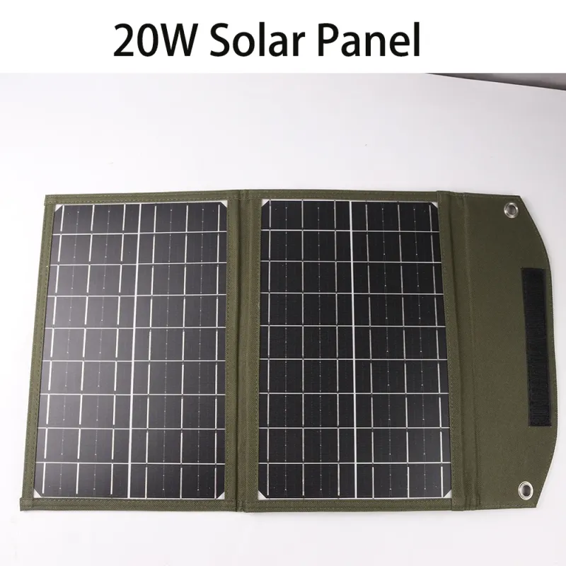 2025 20W Foldable Solar Panel USB Portable Battery Charger for Cell Phone Outdoor Waterproof Power Bank for Camping Accessories 1