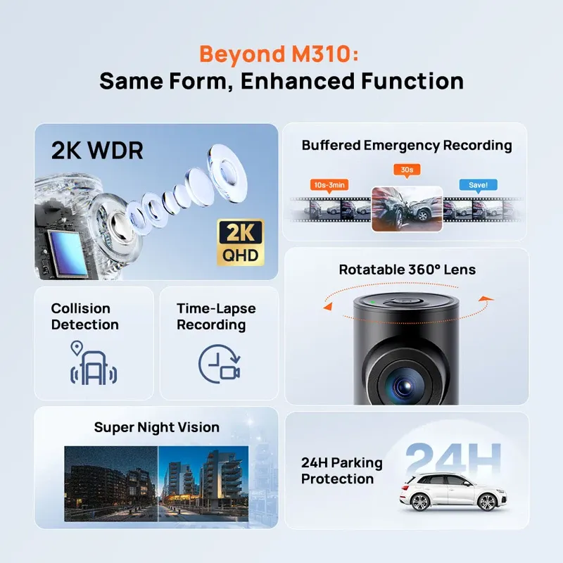 70mai M310 Plus 2K 1440P Dash Cam 6