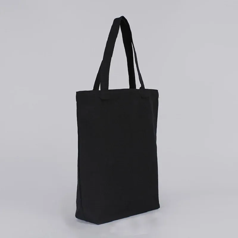 Large Black Canvas Student Handbag 5