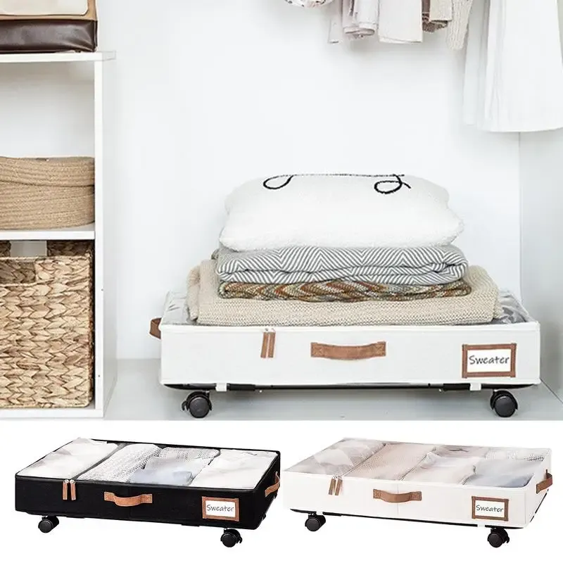 Underbed Storage Basket with Wheels 1