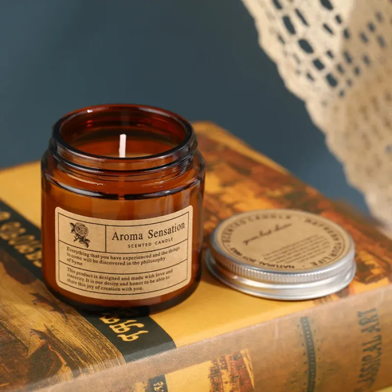 Brown Glass Aromatherapy Candle 4
