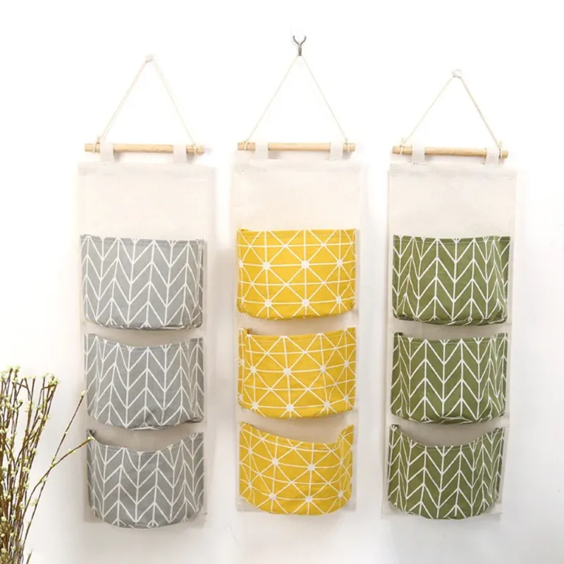 3-Pocket Hanging Organizer with Bear Flamingo Design 1