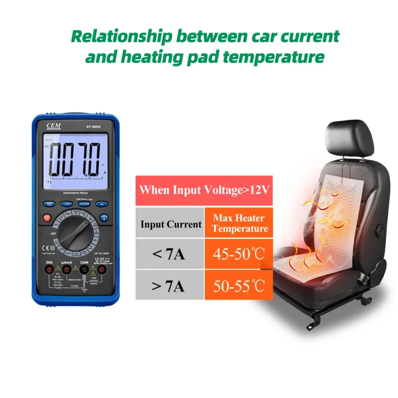 12V Carbon Fiber Car Seat Heater Kit 5