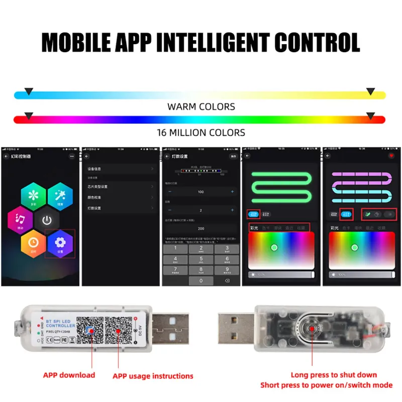 10-in-1 Car LED RGB Light Strip 4