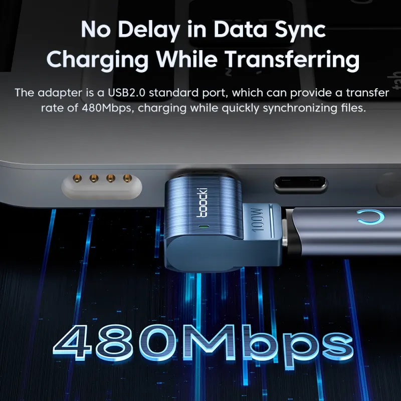 Toocki USB-C Magnetic OTG Adapter 100W 2