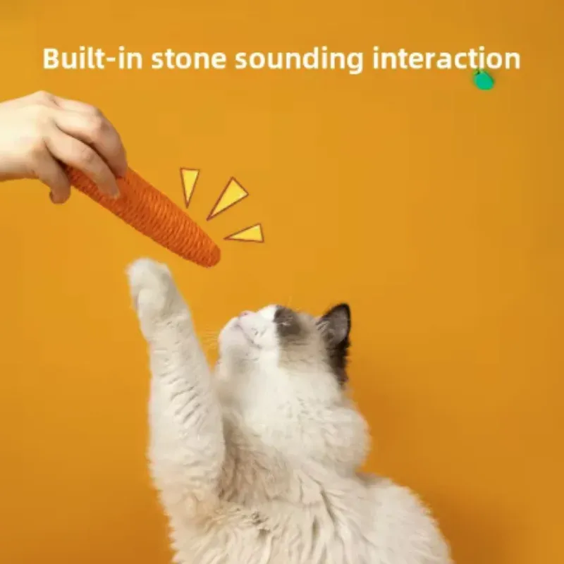 Cat Teething Sound Carrot Toy 6