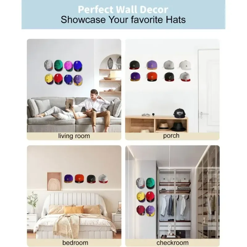 8pcs Adhesive Hat Hooks 4