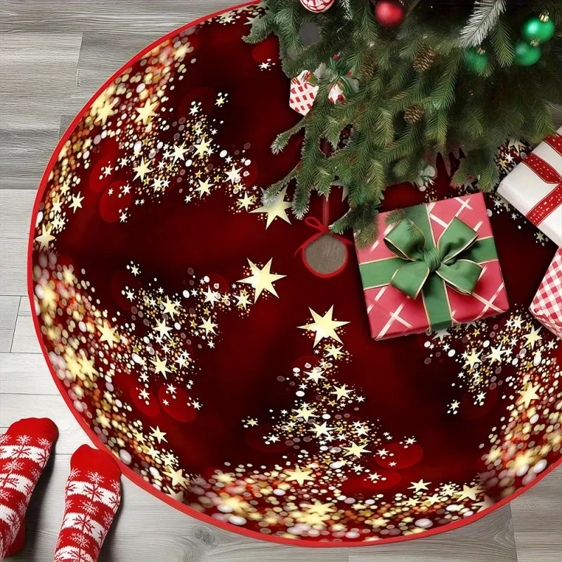 Gold Star Christmas Tree Skirt 1
