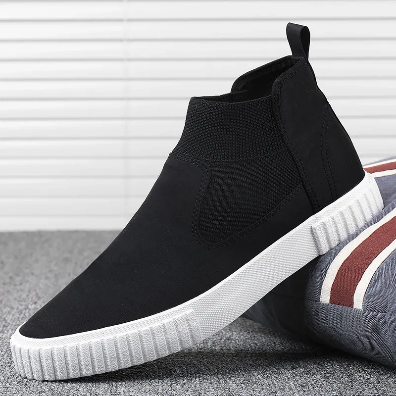 High Top Canvas Slip-On Sneakers for Men 4