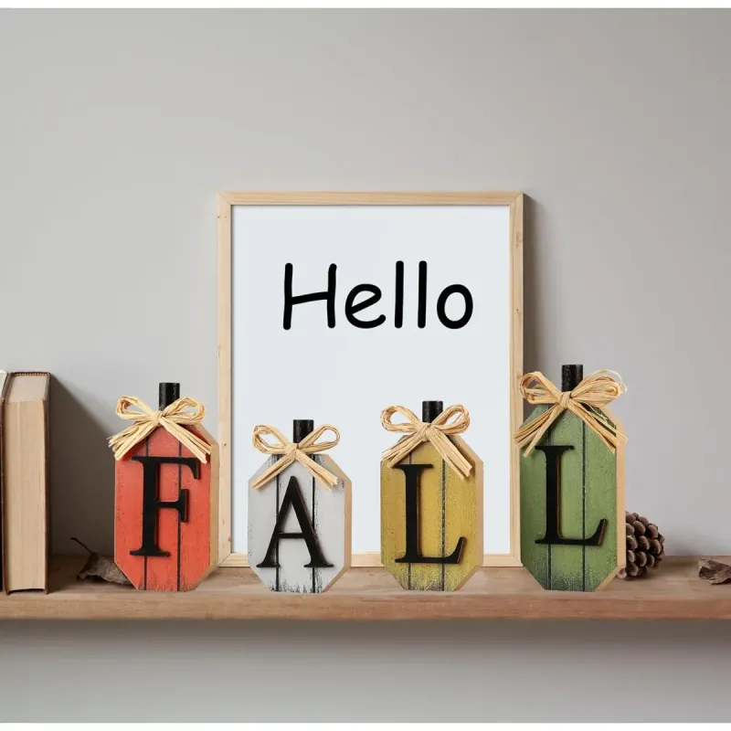 Rustic Farmhouse Fall Signs Block Set 6