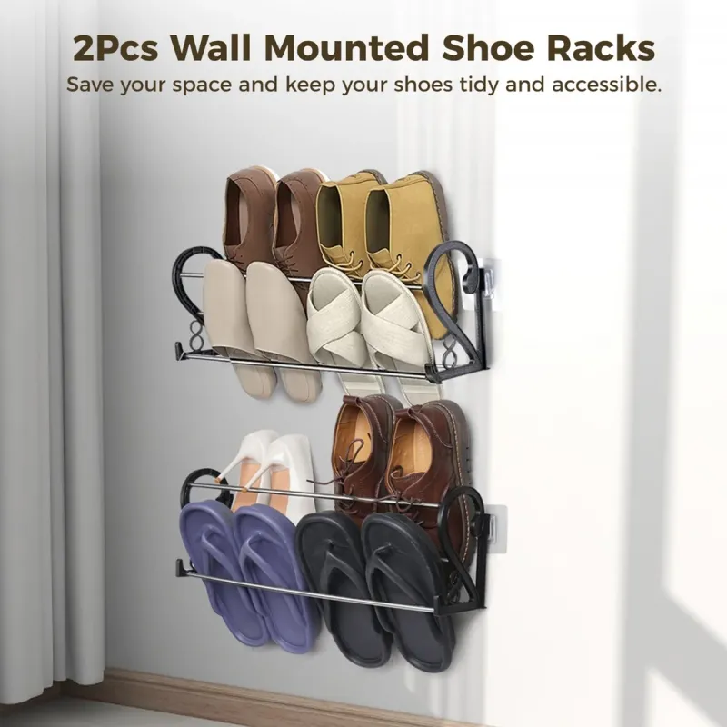 Wall Mounted Shoe Racks (2-Pack) 3