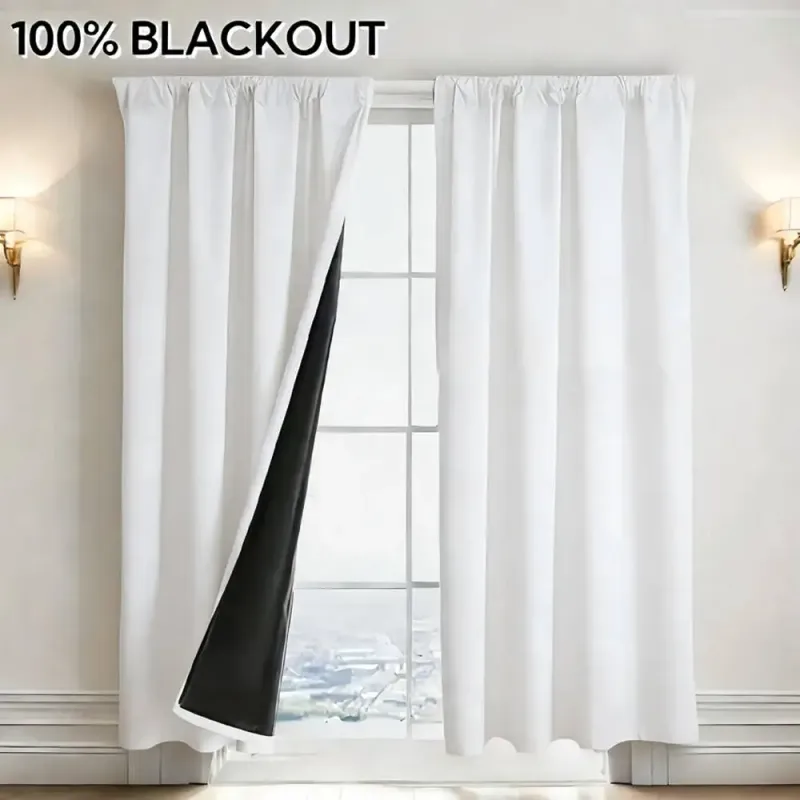 Blackout Thermal Curtain with Black Backing 4