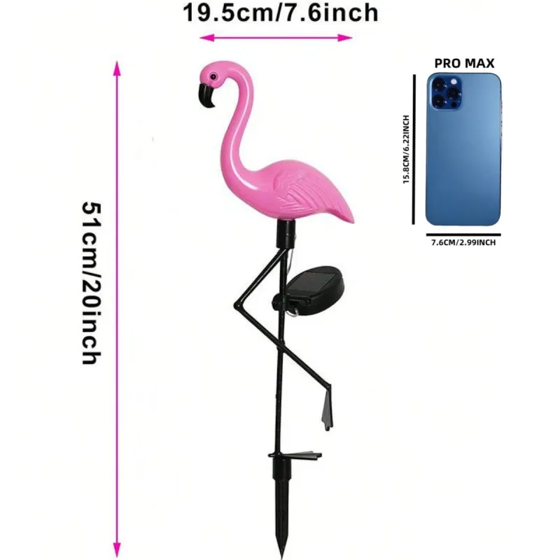 Solar Flamingo Garden Stake Light 2