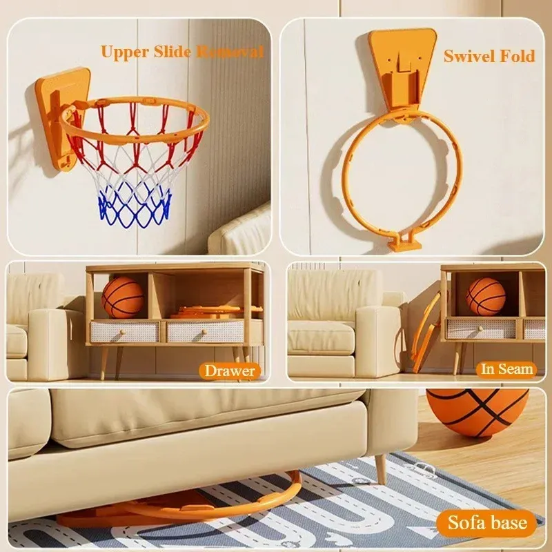 Kids Indoor Wall Mounted Foldable Basketball Hoop 5