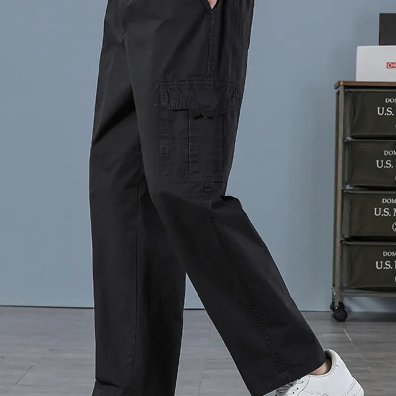 Men's Black Cotton Cargo Joggers 3