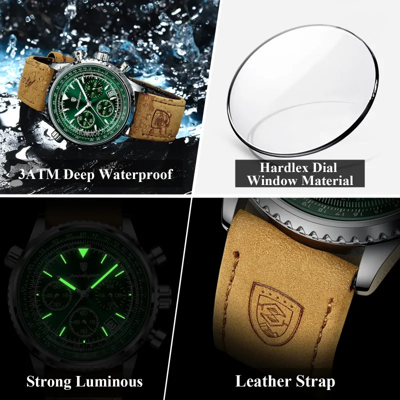 POEDAGAR Men's Chronograph Watch 4
